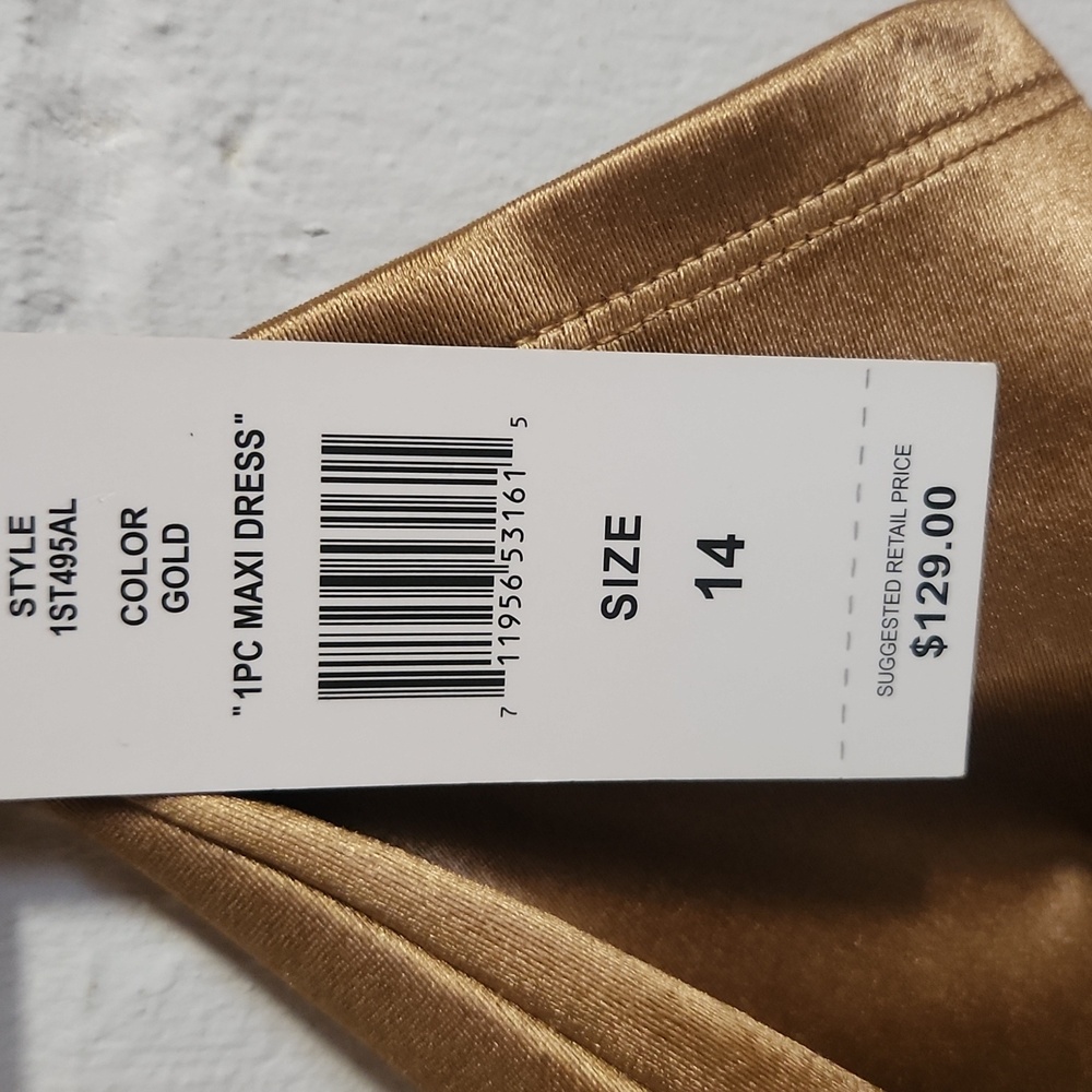 JM Studio Size 14 Elegant Gold Wrap-style Maxi Dress - Picture 5 of 5